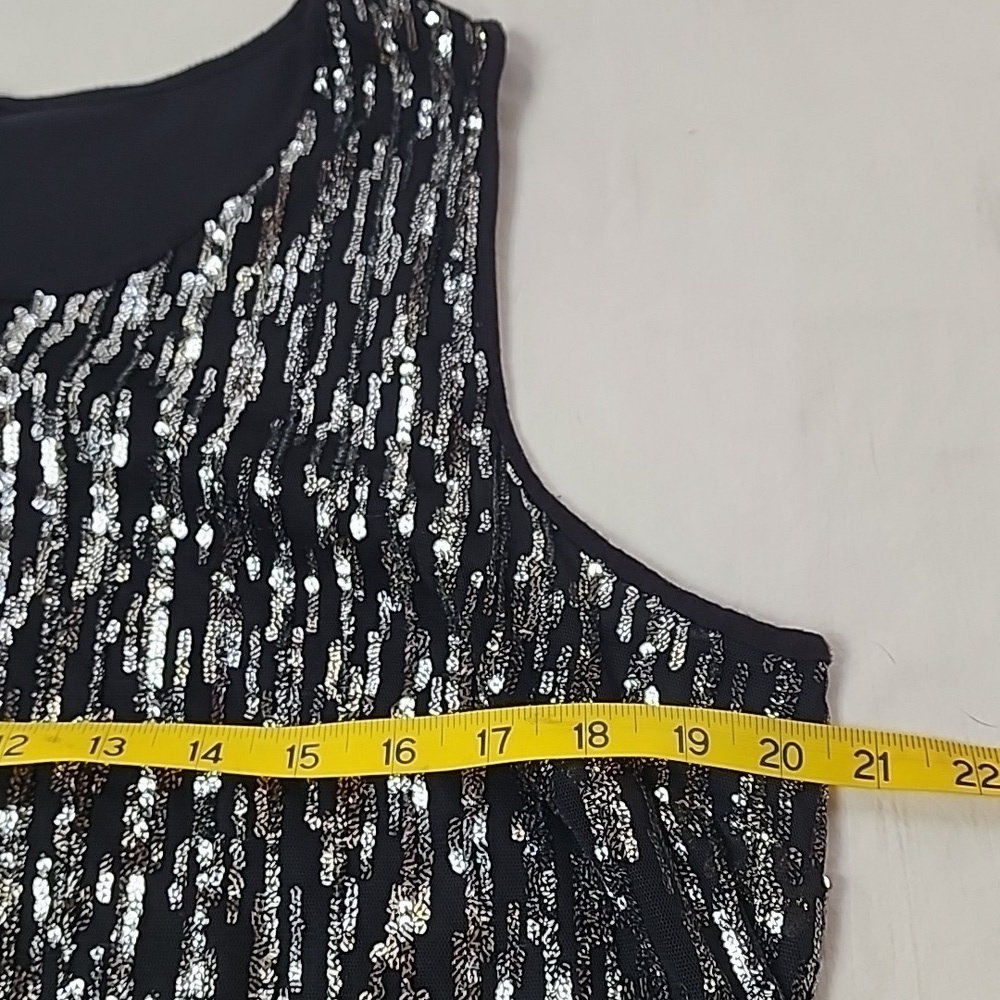 Worthington Sleeveless Black Glam Sequin Tank Top Holiday Party New Year's Eve - Picture 6 of 7